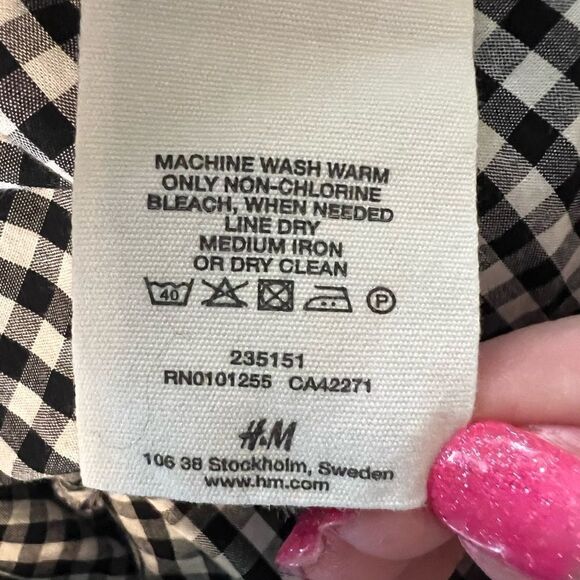 Gorgeous black & white gingham H&M midi skirt size 10 - Picture 6 of 7